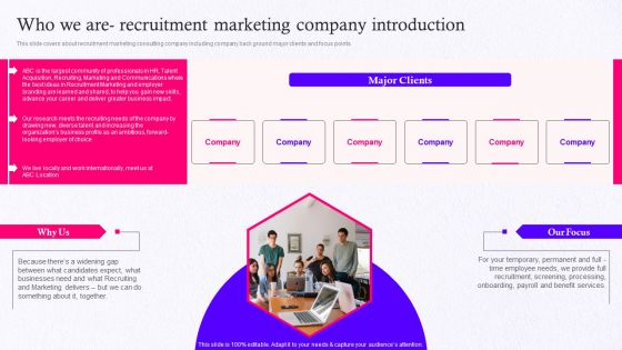 Employer Brand Marketing On Social Media Platform Who We Are- Recruitment Marketing Company Introduction Introduction PDF
