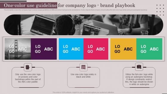 Employer Branding Playbook One Color Use Guideline For Company Logo Brand Playbook Diagrams PDF Employer Branding Playbook One Color Use Guideline For Company Logo Brand Playbook Diagrams PDF