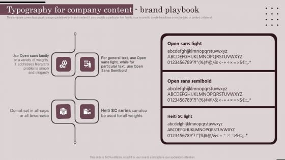 Employer Branding Playbook Typography For Company Content Brand Playbook Rules PDF