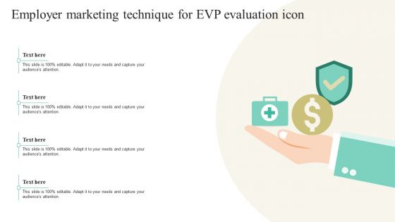 Employer Marketing Technique For EVP Evaluation Icon Ppt Ideas Clipart PDF