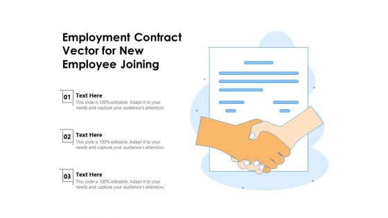 Employment Contract Vector For New Employee Joining Ppt PowerPoint Presentation File Picture PDF