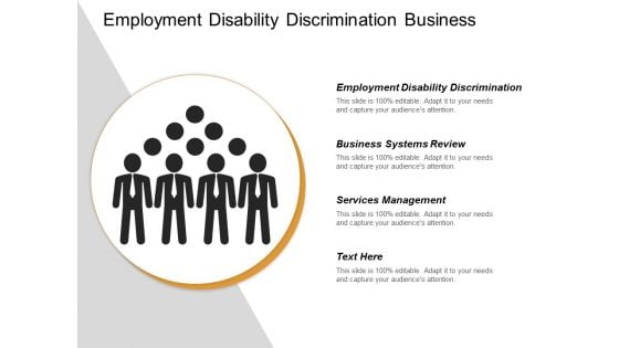 Employment Disability Discrimination Business Systems Review Services Management Ppt PowerPoint Presentation Outline Example