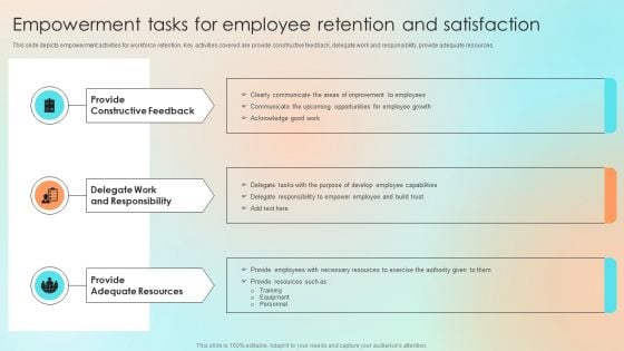 Empowerment Tasks For Employee Retention And Satisfaction Inspiration PDF