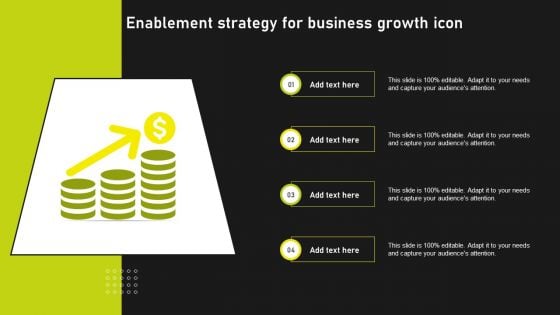 Enablement Strategy For Business Growth Icon Structure PDF