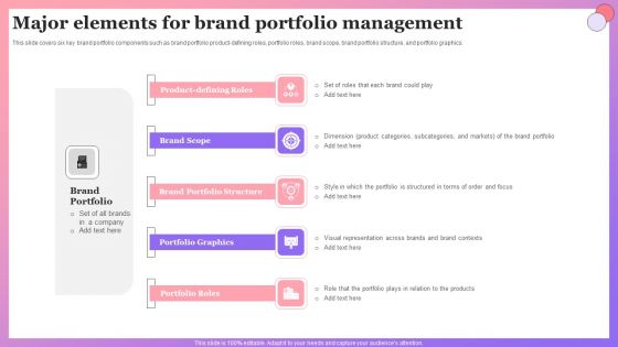 Enabling Brand Portfolio Major Elements For Brand Portfolio Management Brochure PDF