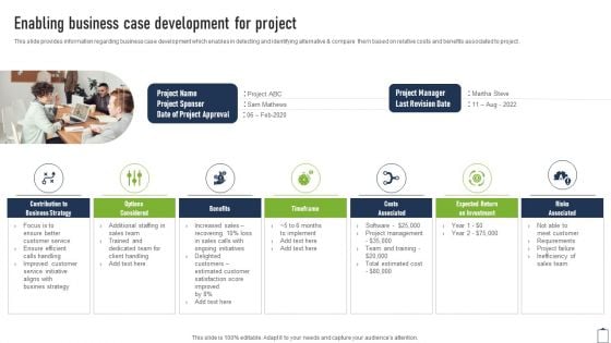 Enabling Business Case Development For Project Project Managers Playbook Diagrams PDF