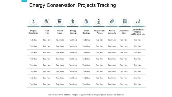 Energy Conservation Projects Tracking Ppt PowerPoint Presentation Infographics Inspiration