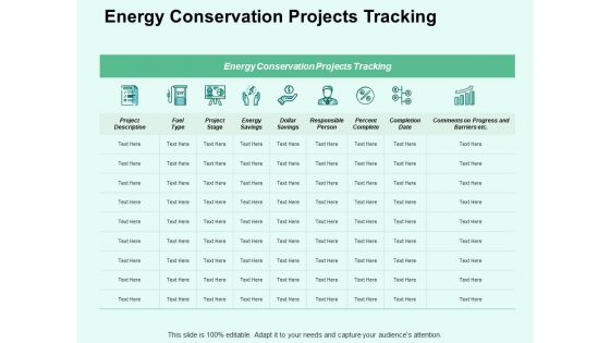 Energy Conservation Projects Tracking Ppt PowerPoint Presentation Show Guidelines