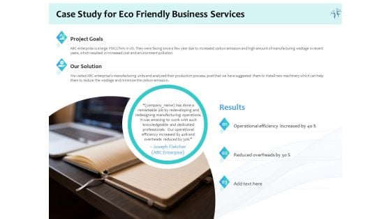 Energy Efficient Corporate Case Study For Eco Friendly Business Services Ppt Infographic Template Diagrams PDF