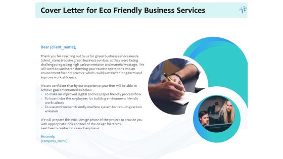 Energy Efficient Corporate Cover Letter For Eco Friendly Business Services Ppt Visual Aids Portfolio PDF
