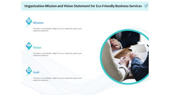 Energy Efficient Corporate Organization Mission And Vision Statement For Eco Friendly Business Services Introduction PDF