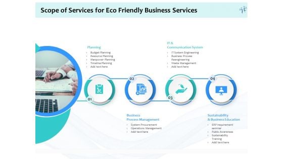 Energy Efficient Corporate Scope Of Services For Eco Friendly Business Services Portrait PDF