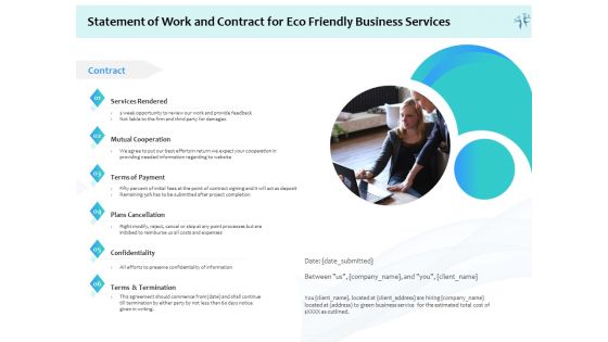 Energy Efficient Corporate Statement Of Work And Contract For Eco Friendly Business Services Rules PDF