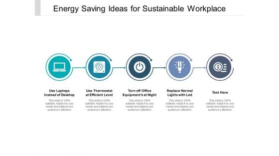 Energy Saving Ideas For Sustainable Workplace Ppt PowerPoint Presentation Professional Information