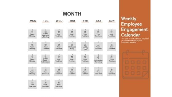 Engagement Calendar For Employee Activities Team Management Ppt PowerPoint Presentation Complete Deck
