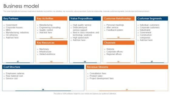 Engineering Consultancy Works Company Profile Business Model Introduction PDF