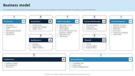 Engineering Services Company Report Business Model Ppt PowerPoint Presentation Gallery Infographic Template PDF