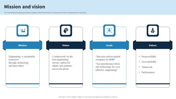 Engineering Services Company Report Mission And Vision Ppt PowerPoint Presentation File Outfit PDF Engineering Services Company Report Mission And Vision Ppt PowerPoint Presentation File Outfit PDF