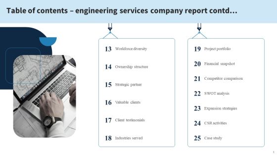Engineering Services Company Report Ppt PowerPoint Presentation Complete Deck With Slides Slide03