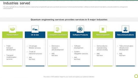 Engineering Solutions Company Detail Industries Served Structure PDF