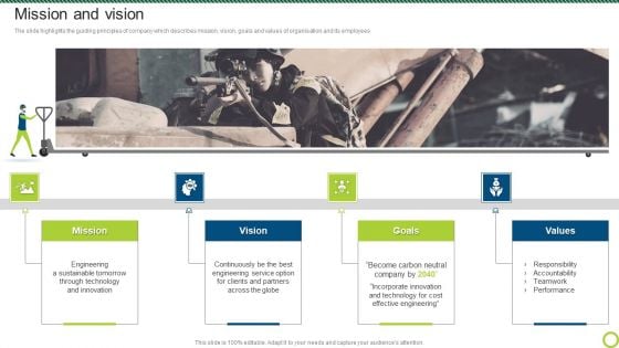 Engineering Solutions Company Detail Mission And Vision Slides PDF Engineering Solutions Company Detail Mission And Vision Slides PDF