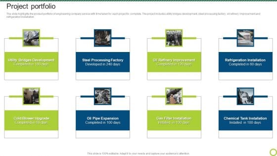Engineering Solutions Company Detail Project Portfolio Mockup PDF