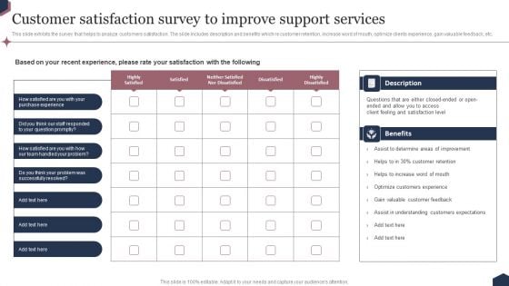 Enhance Customer Engagement Through After Sales Activities Customer Satisfaction Survey To Improve Support Clipart PDF