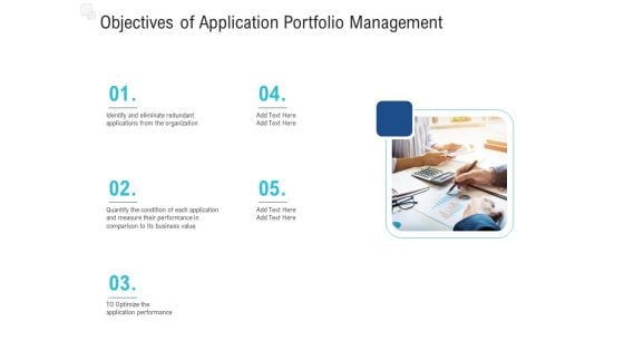 Enhance Enterprise Application Performance Objectives Of Application Portfolio Management Template PDF