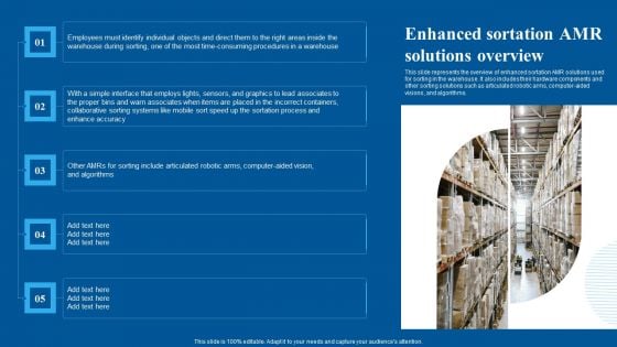 Enhanced Sortation AMR Solutions Overview Mockup PDF