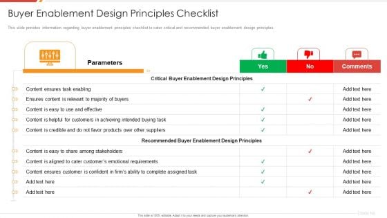 Enhancing B2B Demand Creation And Sales Growth Buyer Enablement Design Principles Checklist Background PDF