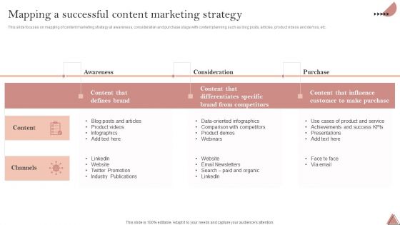 Enhancing Client Engagement Mapping A Successful Content Marketing Strategy Brochure PDF