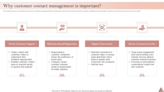 Enhancing Client Engagement Why Customer Contact Management Is Important Elements PDF