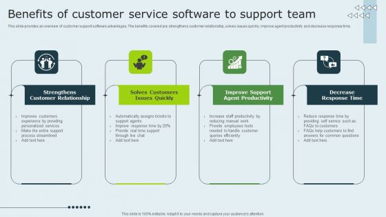 Enhancing Client Experience Benefits Of Customer Service Software To Support Team Guidelines PDF