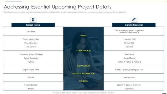 Enhancing Companys Project Addressing Essential Upcoming Project Details Formats PDF Enhancing Companys Project Addressing Essential Upcoming Project Details Formats PDF