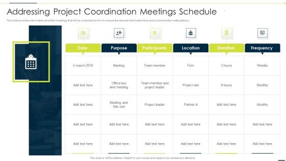 Enhancing Companys Project Addressing Project Coordination Meetings Schedule Information PDF Enhancing Companys Project Addressing Project Coordination Meetings Schedule Information PDF