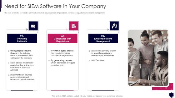 Enhancing Cyber Safety With Vulnerability Administration Need For SIEM Software In Your Company Graphics PDF