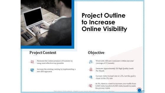 Enhancing Digital Presence Proposal Template Project Outline To Increase Online Visibility Demonstration PDF