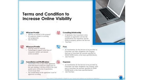 Enhancing Digital Presence Proposal Template Terms And Condition To Increase Online Visibility Template PDF