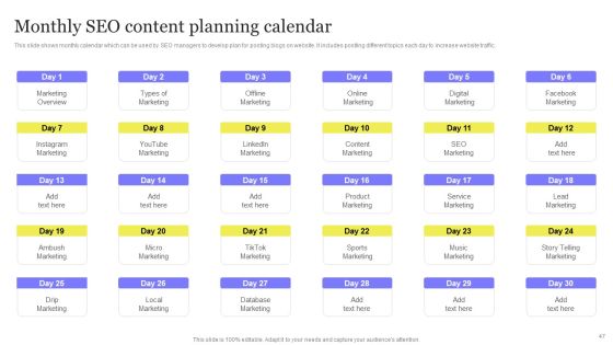 Enhancing Digital Visibility Using SEO Content Strategy Ppt PowerPoint Presentation Complete Deck With Slides Slide47