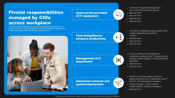 Enhancing Information Technology With Strategic Pivotal Responsibilities Across Workplace Mockup PDF