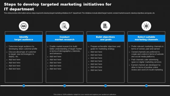 Enhancing Information Technology With Strategic Steps To Develop Targeted Marketing Background PDF