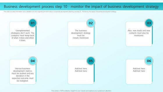 Enhancing Sales Through Effective Business Development Planning Procedure Business Development Process Step 10 Demonstration PDF