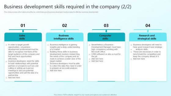 Enhancing Sales Through Effective Business Development Planning Procedure Business Development Skills Demonstration PDF