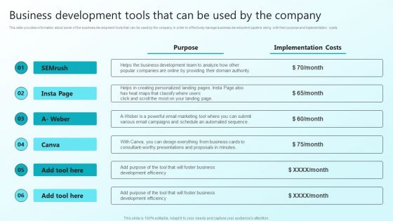 Enhancing Sales Through Effective Business Development Planning Procedure Business Development Tools Clipart PDF