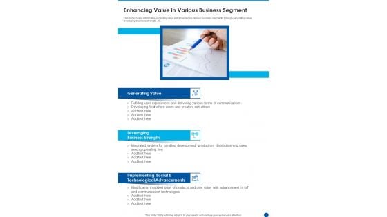 Enhancing Value In Various Business Segment Template 158 One Pager Documents