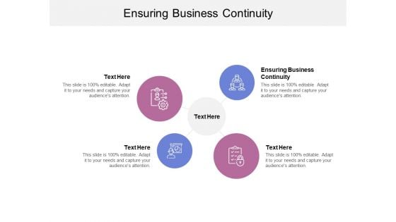 Ensuring Business Continuity Ppt Powerpoint Presentation Gallery Smartart Cpb