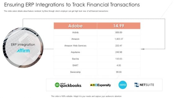 Ensuring ERP Integrations To Track Financial Transactions Brochure PDF