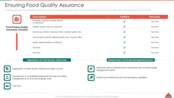 Ensuring Food Quality Assurance Increased Superiority For Food Products Professional PDF