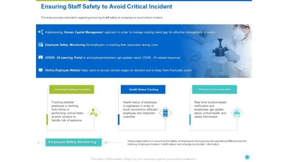 Ensuring Staff Safety To Avoid Critical Incident Ppt File Format PDF