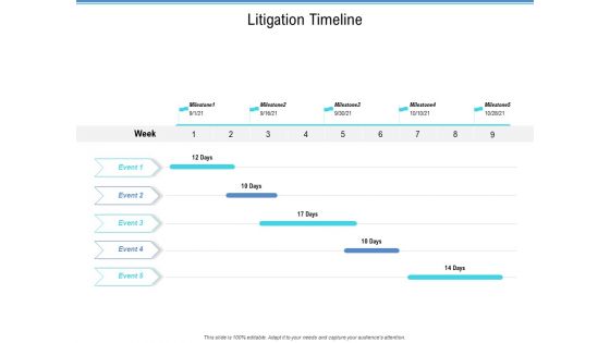 Enterprise Analysis Litigation Timeline Ppt Styles Icon PDF